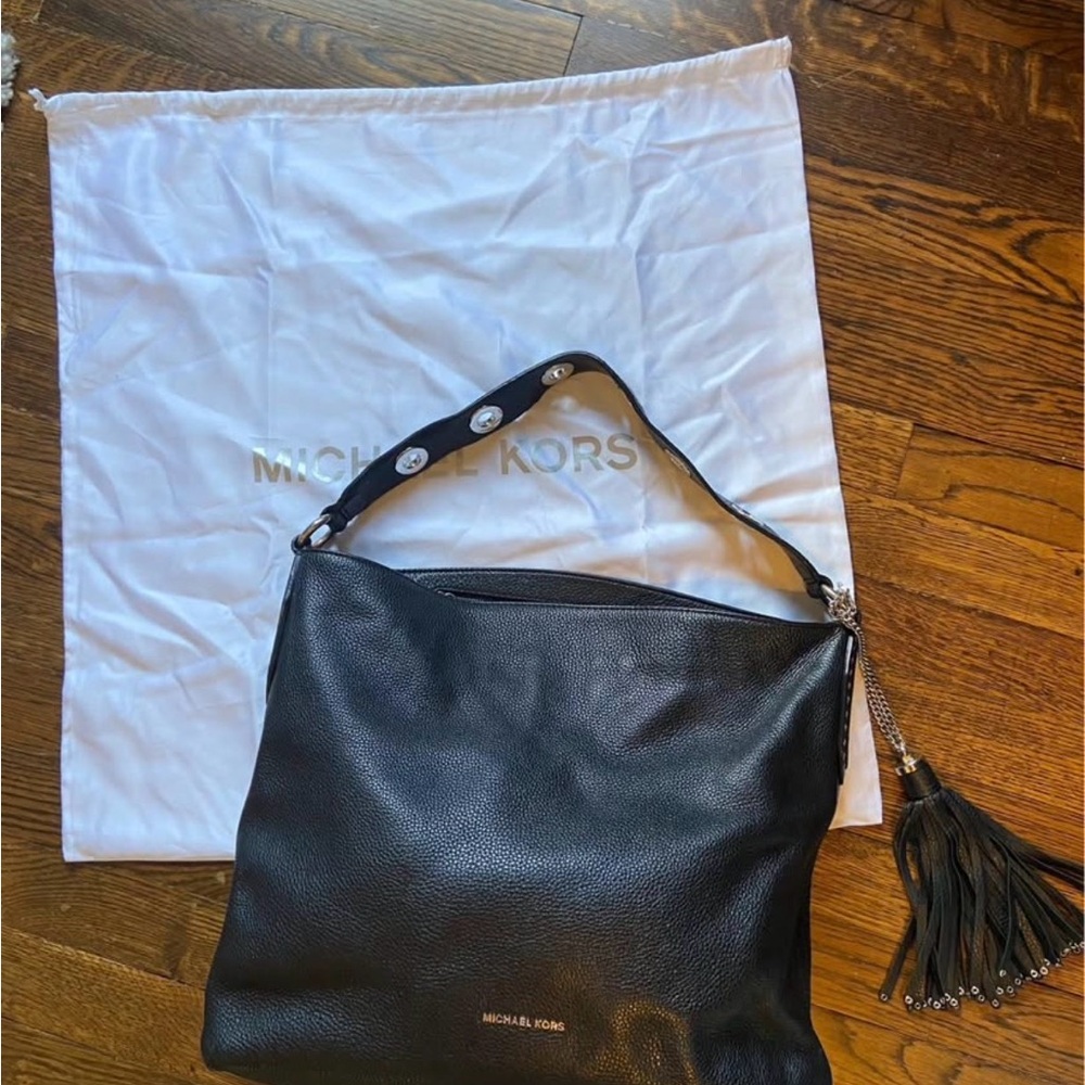 Michael Kors Black Pebbled Leather Shoulder Bag